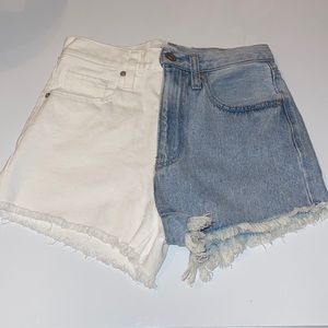 Blue and white shorts